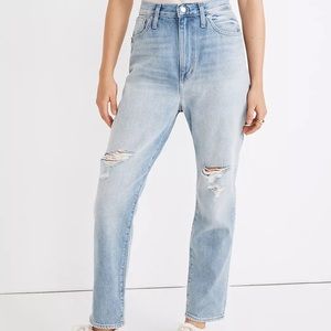 Madewell The Mom Jean in Gilford Wash: Ripped Edition